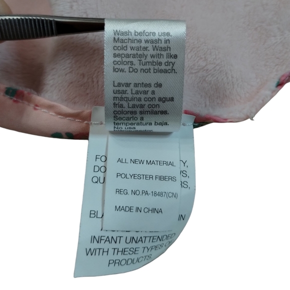 Modern Baby Snuggle Blanket Bunny Pink Flowers Lovey Security Round Teether Wuby - Picture 9 of 10